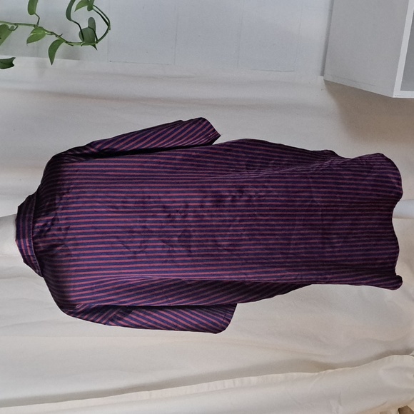 Vintage Secrecy silky striped oversized button front pajama shirt szL - Picture 5 of 14